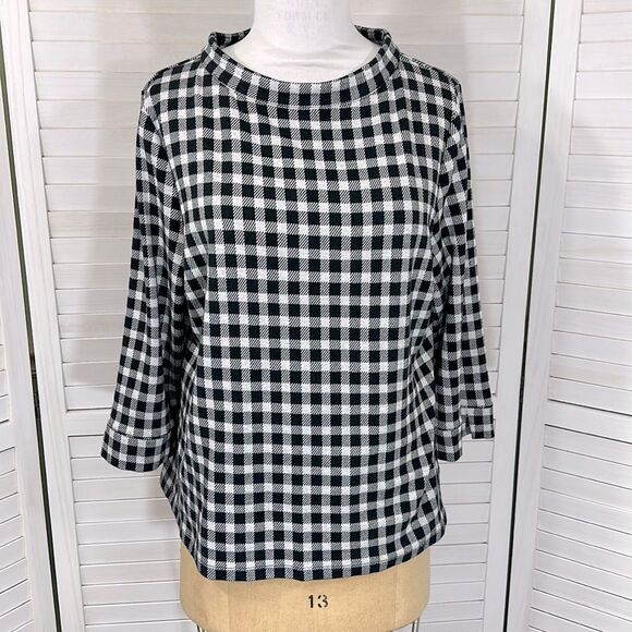 Talbots Top Size XL Sabrina Buffalo Checkered NWOT - Picture 2 of 11